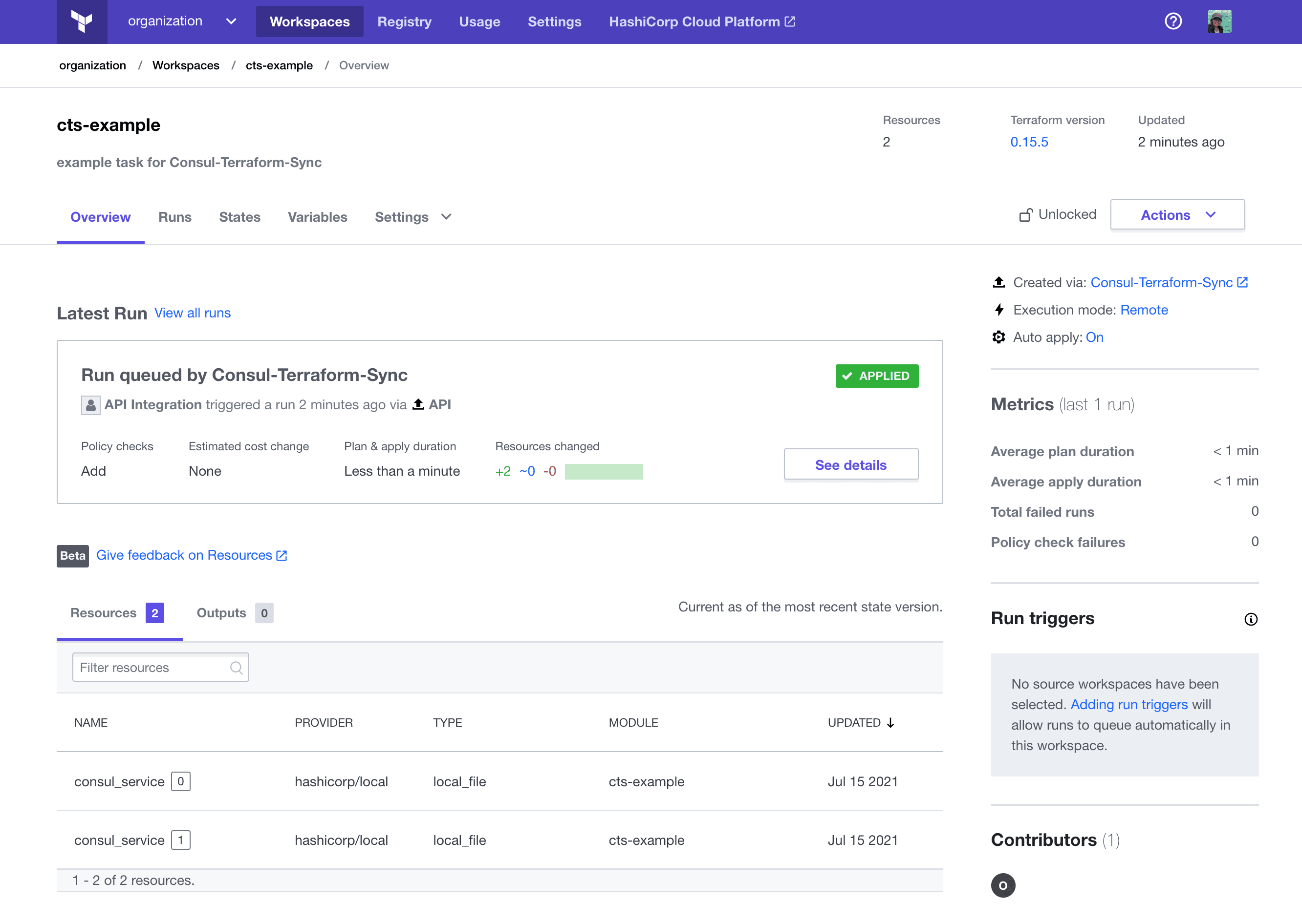 CTS Workspace Overview