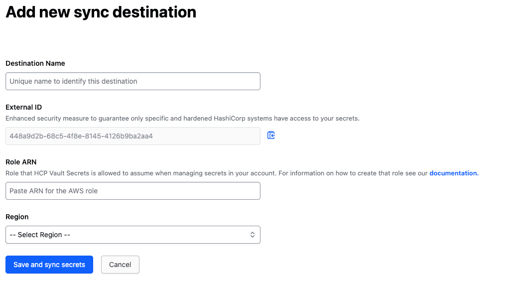 Add sync destination UI