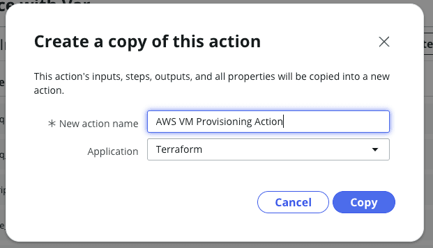 Screenshot: ServiceNow Rename Action