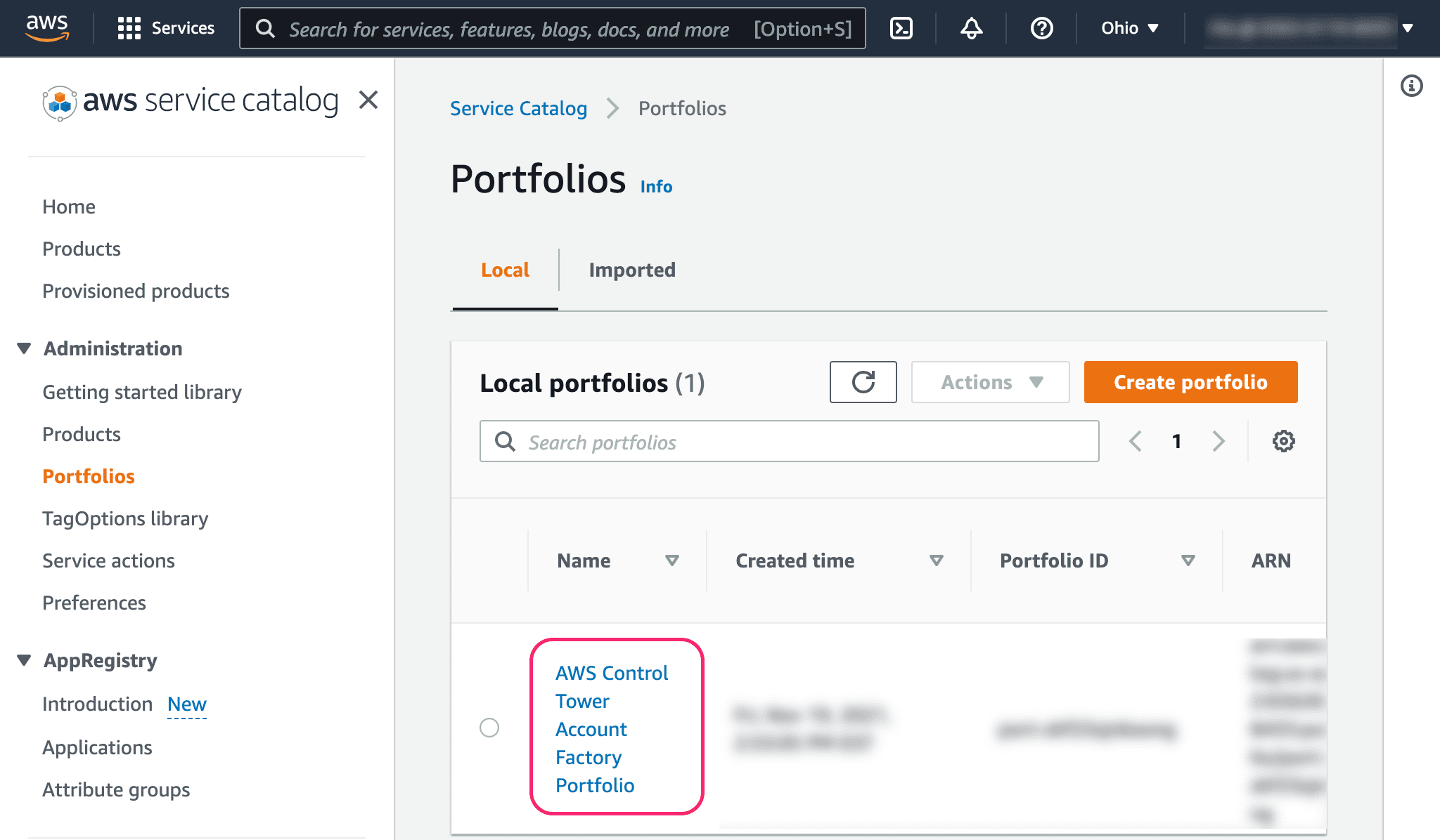 AWS Service Catalog Portfolios