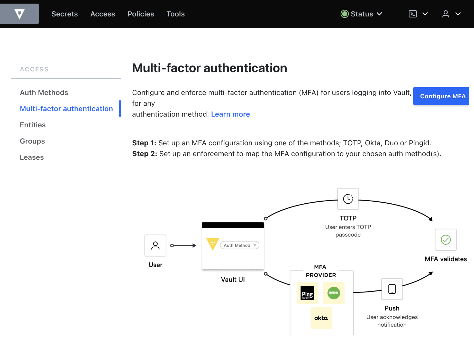 Configure MFA